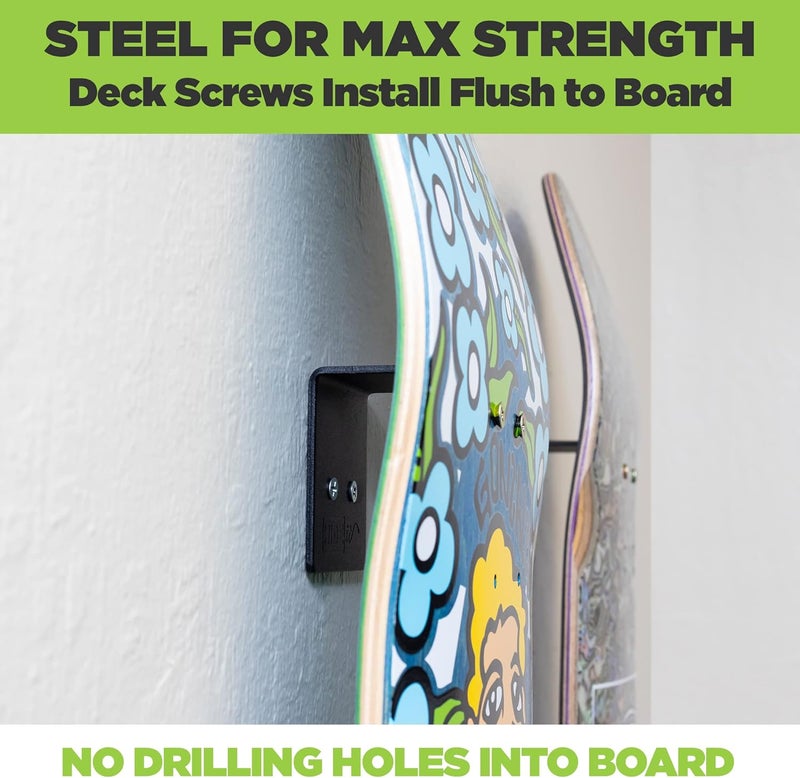 HIDEit Mounts Deck Mount - Steel Skateboard Deck Display Wall Mount - Skateboard Wall Hanger for Skate Decks - Skate Deck Wall Mount to Display Skateboard Decks - Patent Pending - Image 4